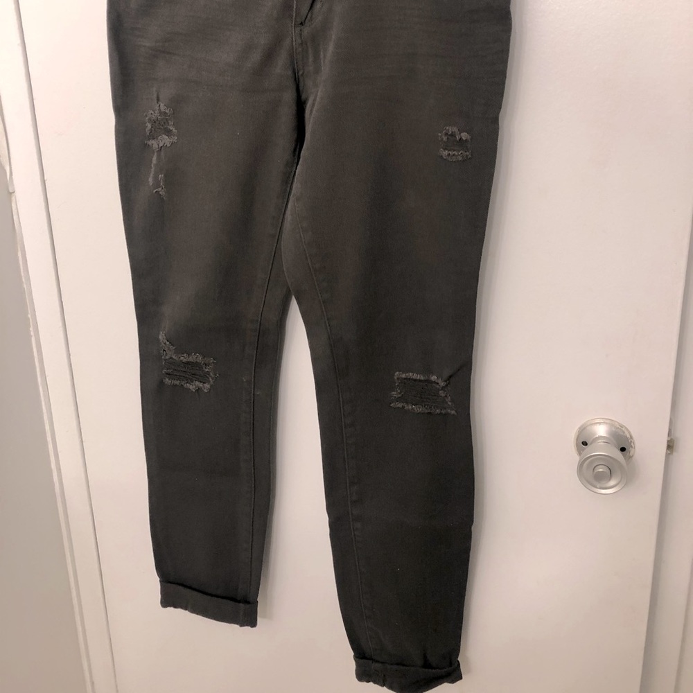 Ripped green skinny jeans